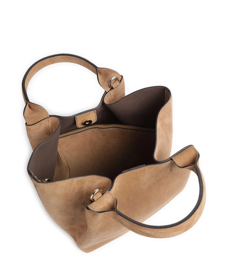 Abro Suede Essential Medium Handtasche cappuccino