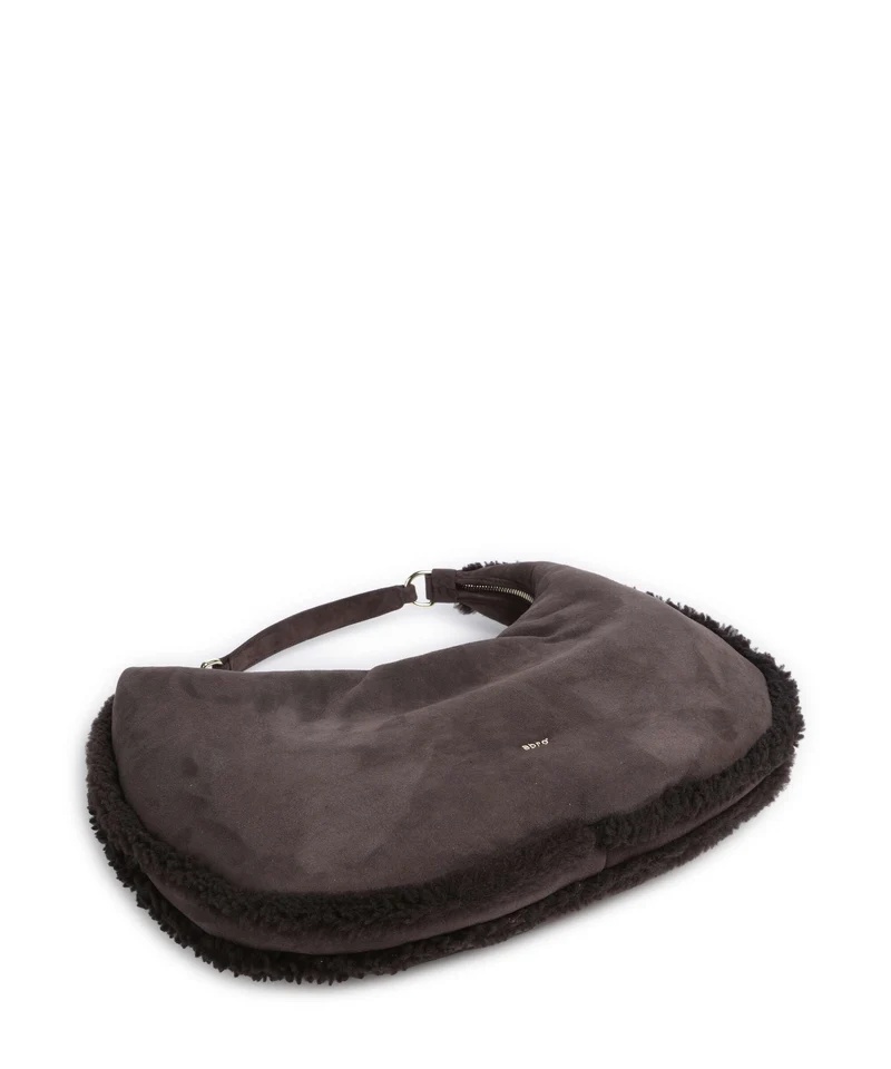 Abro Shearling Nana Big Beuteltasche dark brown