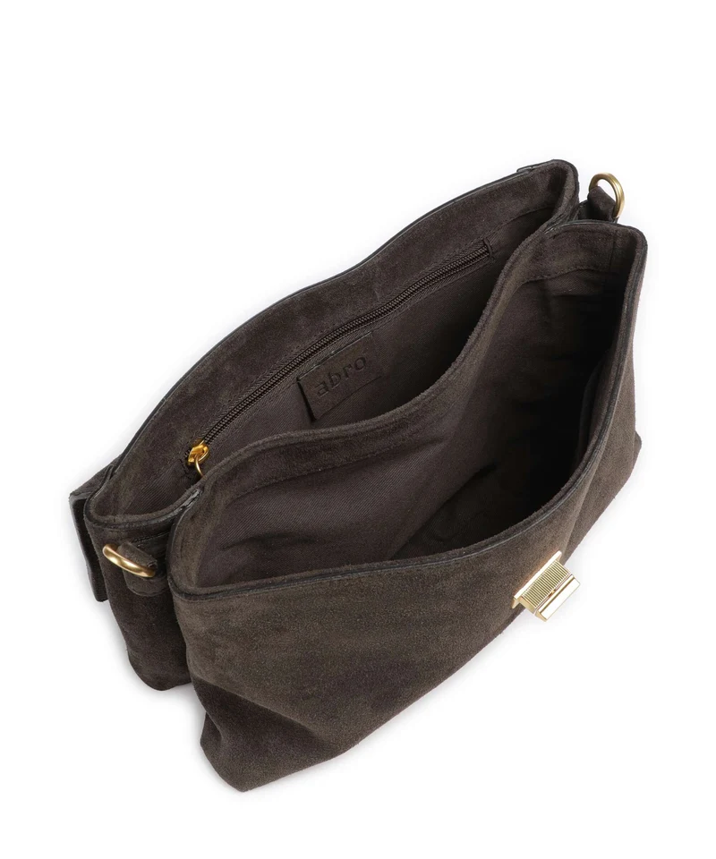 Abro Suede Twist Schultertasche dark brown