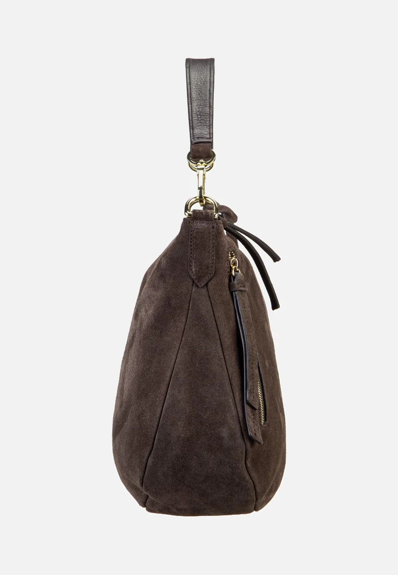Juna Small Suede Dark Brown - Hobo Bag