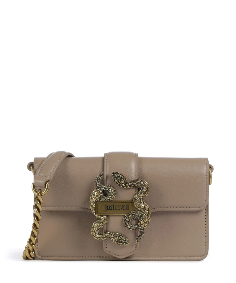 Just Cavalli Iconic Snakes Umhängetasche tan