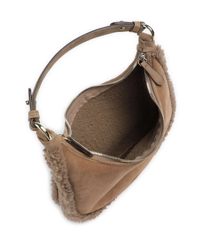 Abro Shearling Nana Mini Schultertasche cappuccino