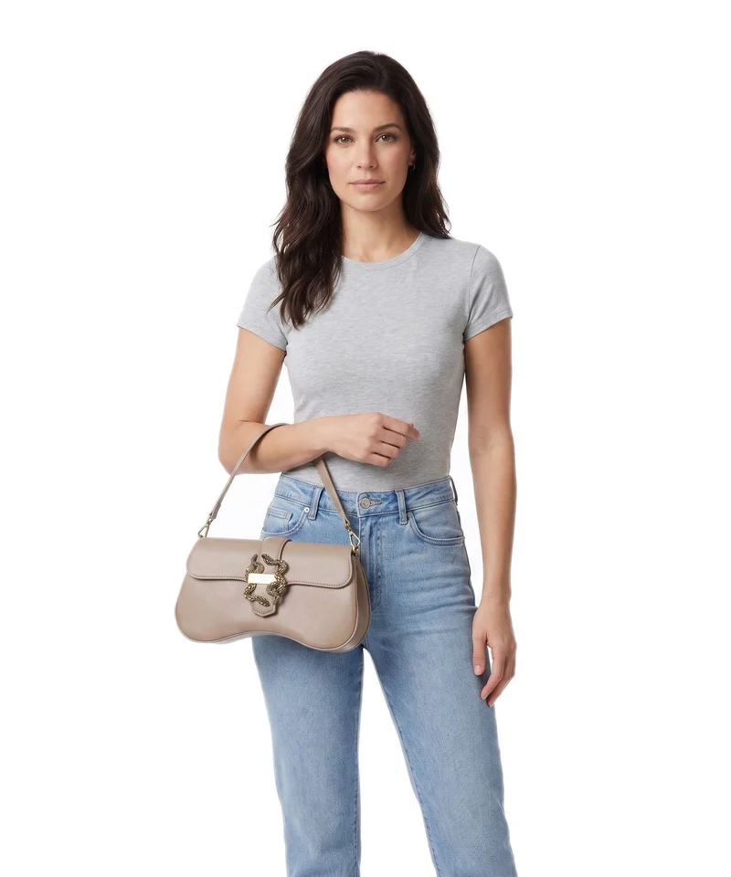 Just Cavalli Iconic Snakes Schultertasche tan