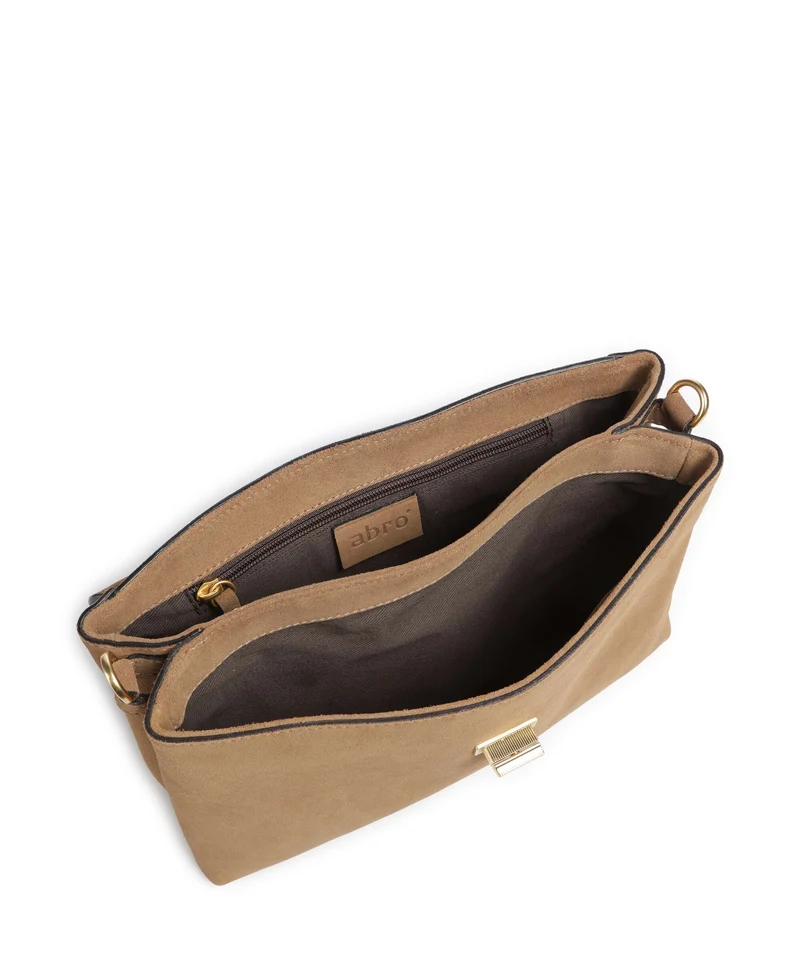 Abro Suede Twist Schultertasche cappuccino