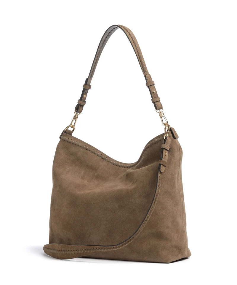 Abro Suede Signature Beuteltasche khaki