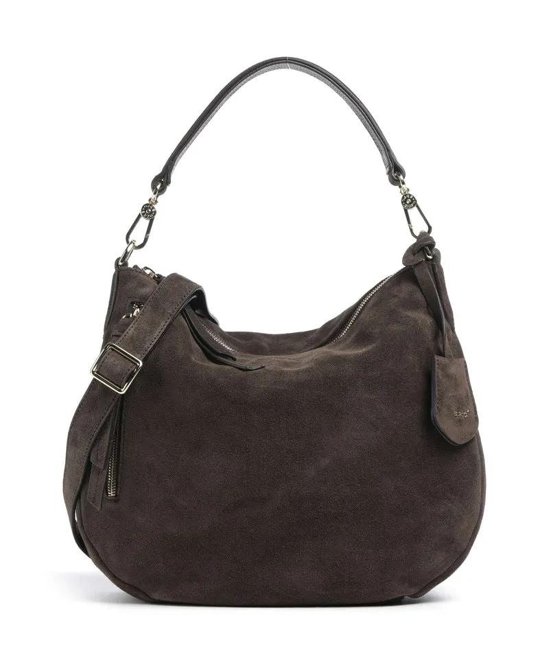 Abro Suede Juna Small Beuteltasche dark brown