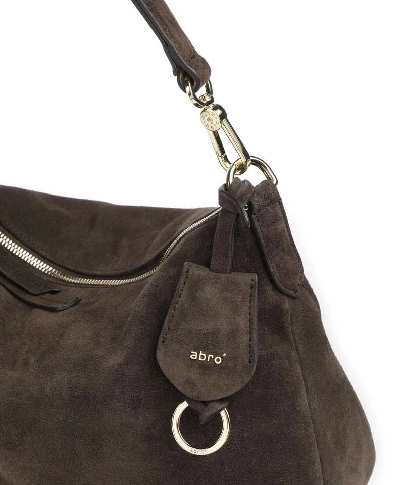 Abro Suede Juna Small Beuteltasche dark brown