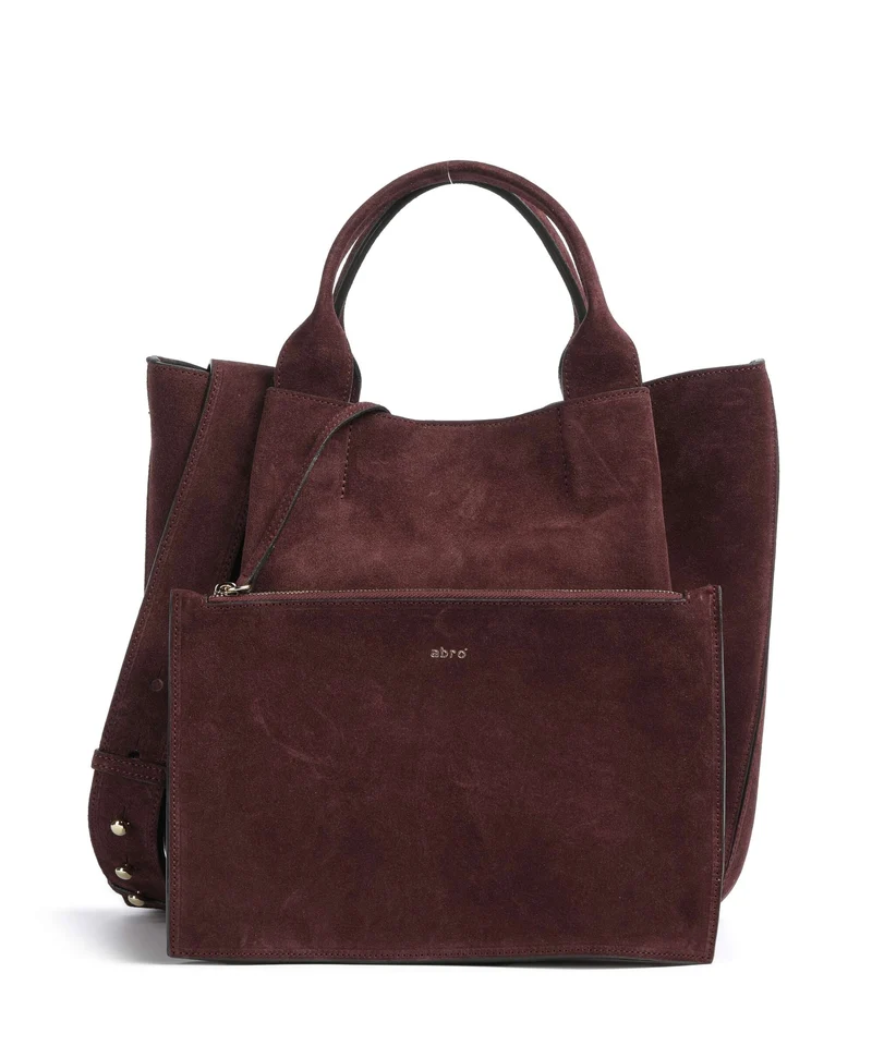 Abro Suede Essential Medium Handtasche burgundy