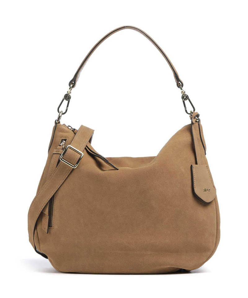 Abro Suede Juna Small Beuteltasche cappuccino