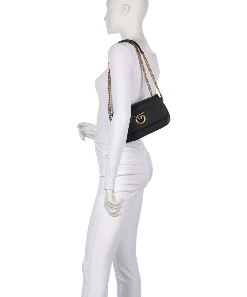 Pinko Click Soft Horizontal Chain Schultertasche nero/antique gold