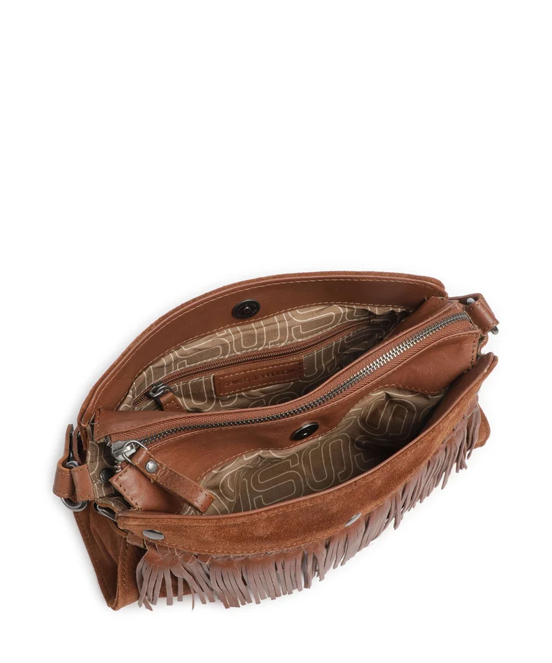 Spikes & Sparrow Suede Mix Madelon Schultertasche mocca