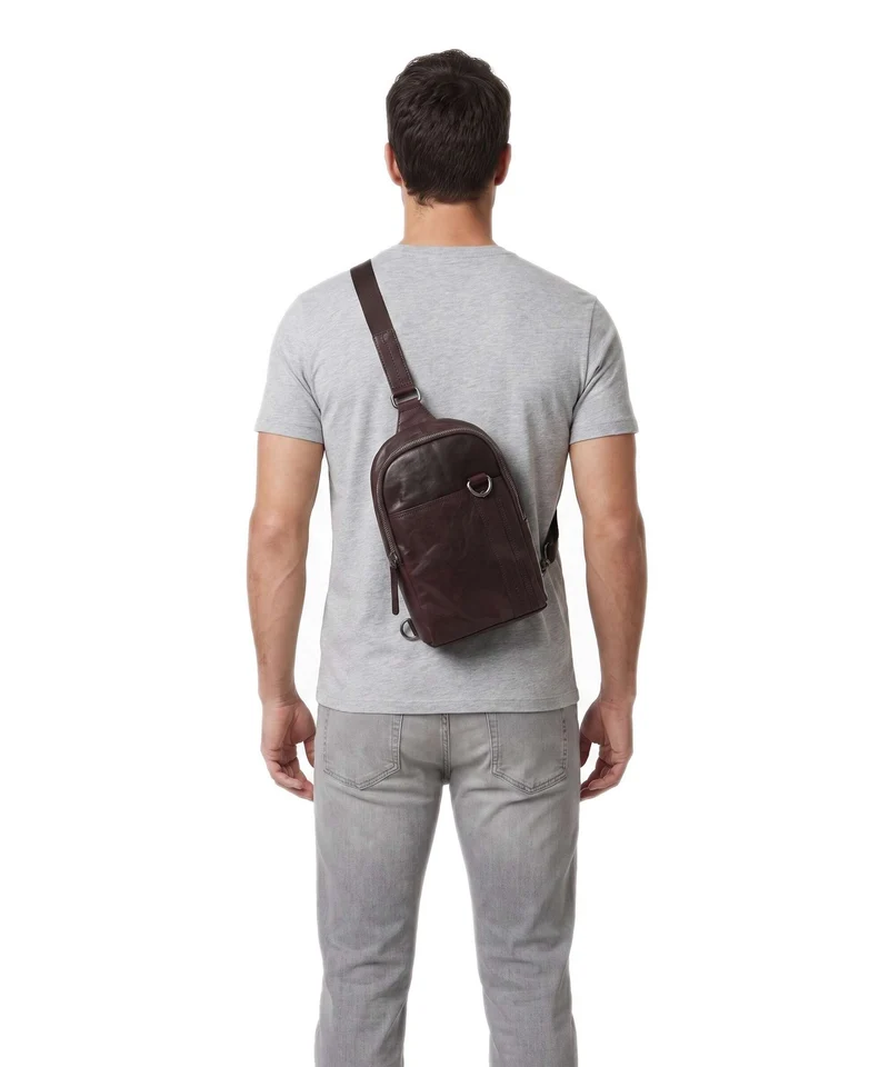 Spikes & Sparrow Bronco Washington Slingbag dark brown