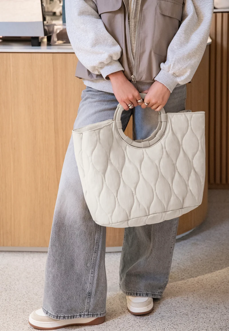 Loopbag Hobo Puffer Stone - Shopper