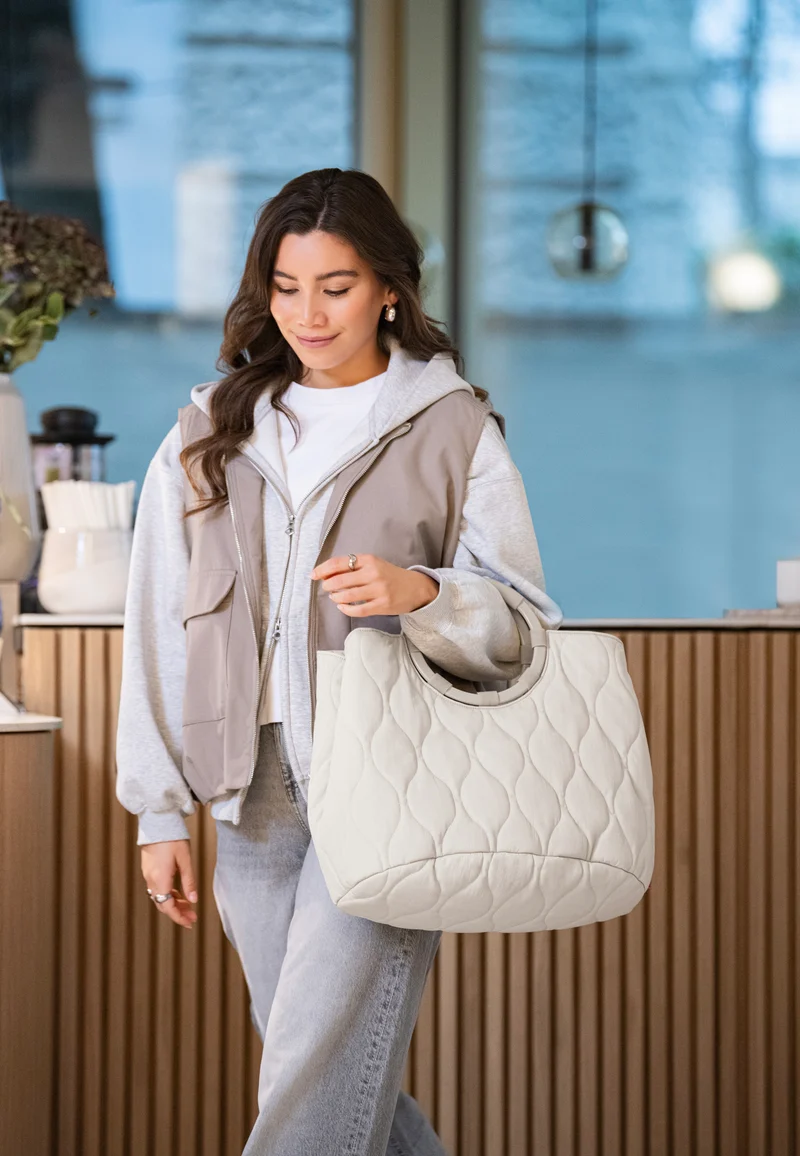 Loopbag Hobo Puffer Stone - Shopper