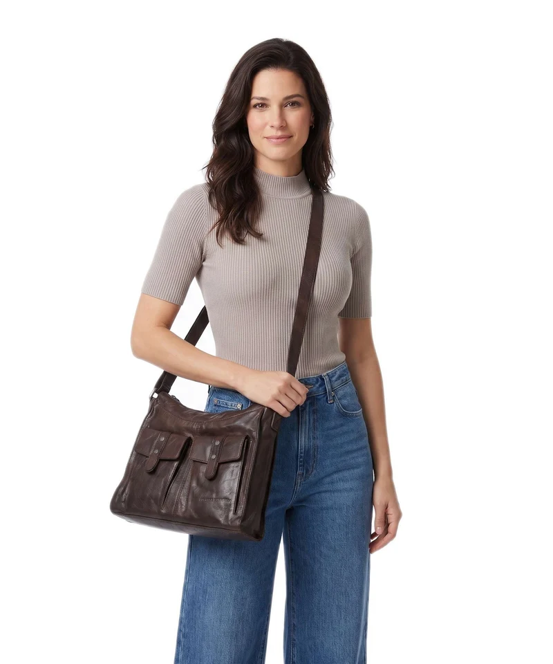 Spikes & Sparrow Apache Samara Beuteltasche dark brown