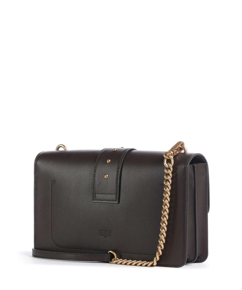 Pinko Love One Classic New Buckle Umhängetasche marrone marasca/antique gold