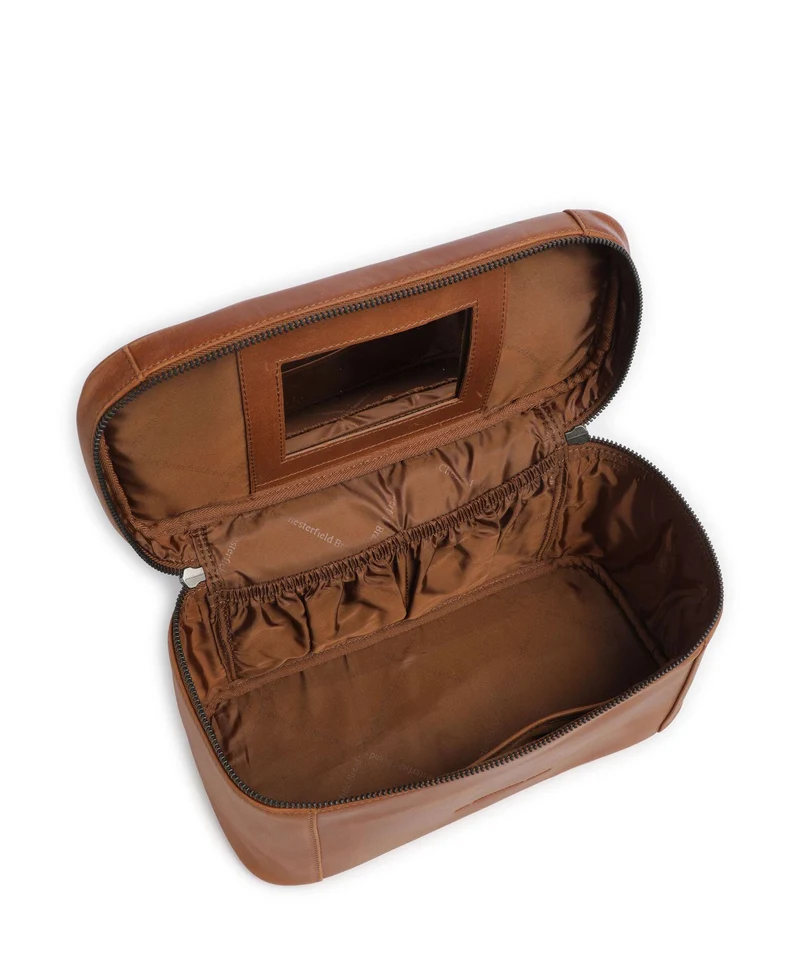 The Chesterfield Brand Wax Pull Up Cow Limone Kulturbeutel cognac