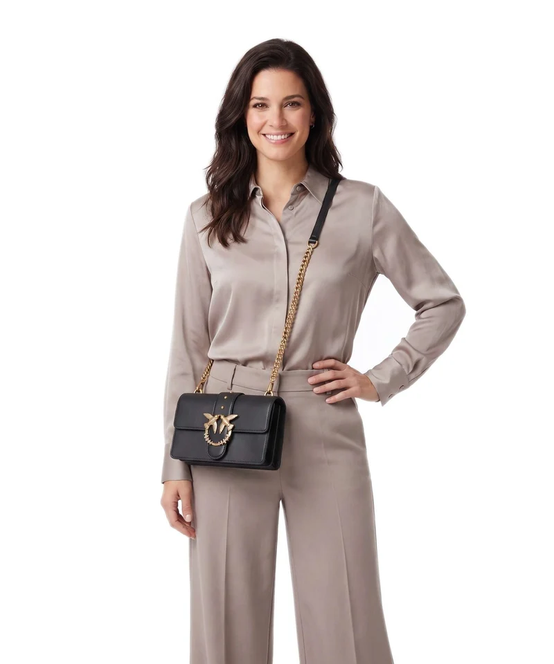 Pinko Love One Mini New Buckle Umhängetasche nero/antique gold