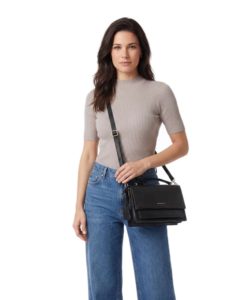 Burkely Fine Florence Umhängetasche black