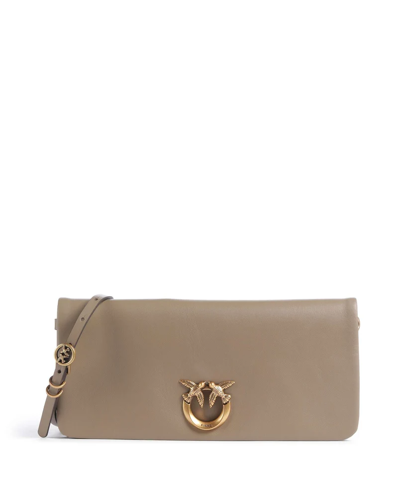 Pinko Click Soft Classic Umhängetasche grigio talpa/antique gold