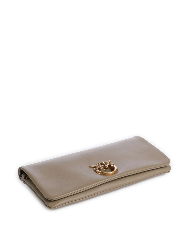 Pinko Click Soft Classic Umhängetasche grigio talpa/antique gold