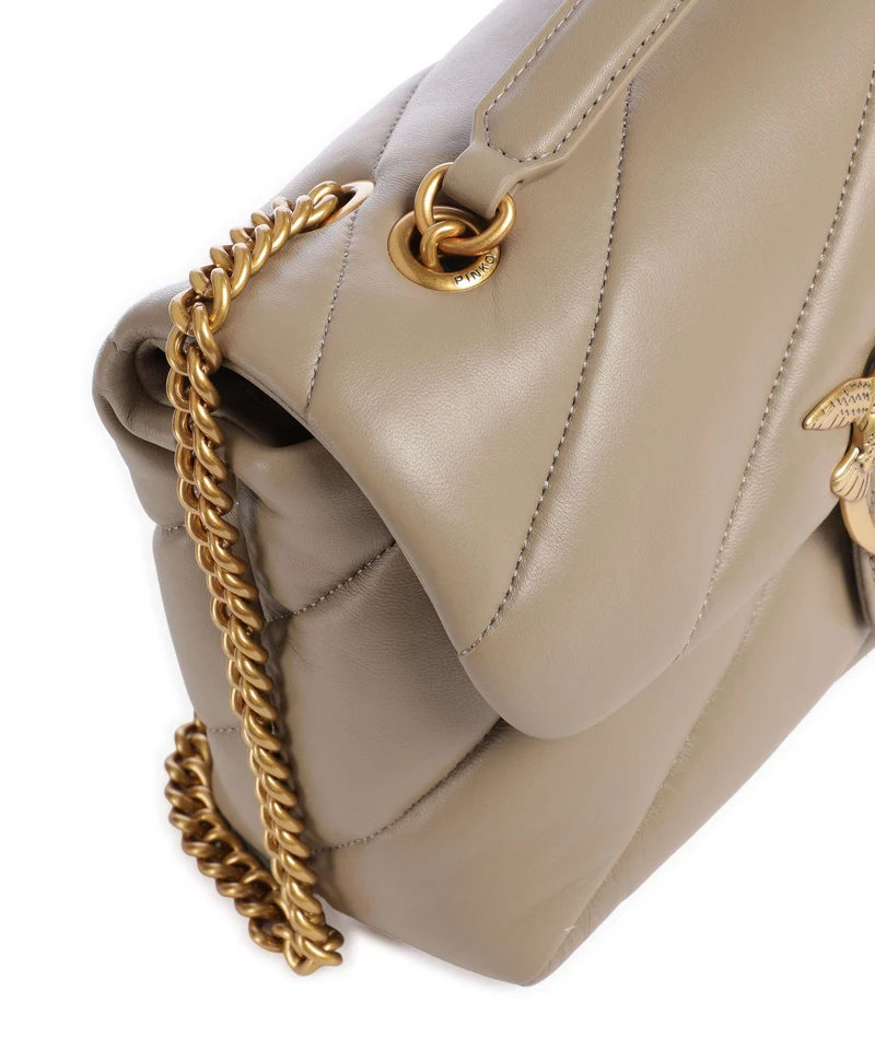 Pinko Love Puff Classic Schultertasche grigio talpa/antique gold