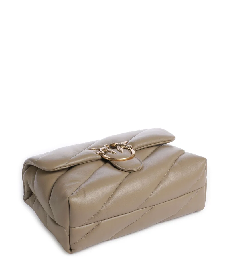 Pinko Love Puff Classic Schultertasche grigio talpa/antique gold