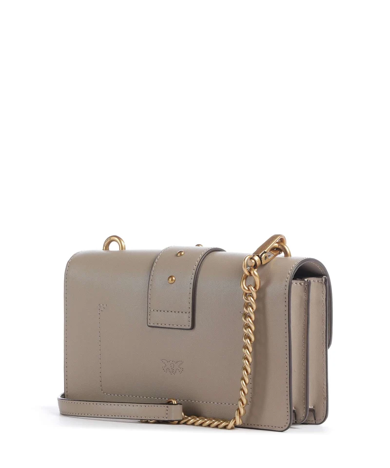 Pinko Love One Mini New Buckle Umhängetasche grigio talpa/antique gold