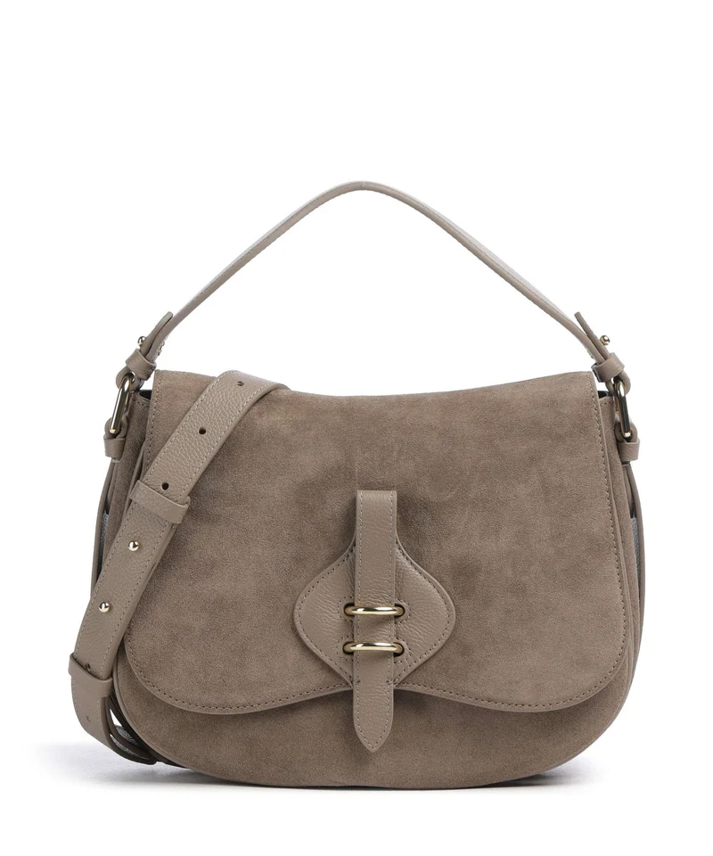 Coccinelle Mavery Suede Handtasche warm taupe
