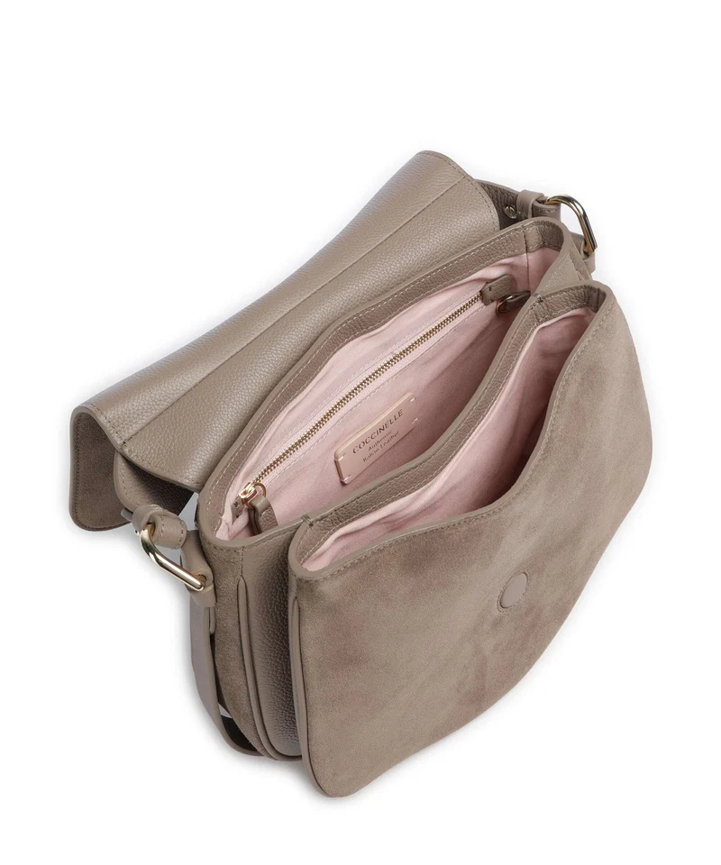 Coccinelle Mavery Suede Handtasche warm taupe
