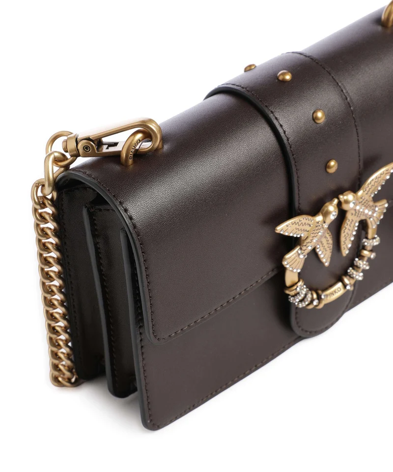 Pinko Love One Mini New Buckle Umhängetasche marrone marasca/antique gold