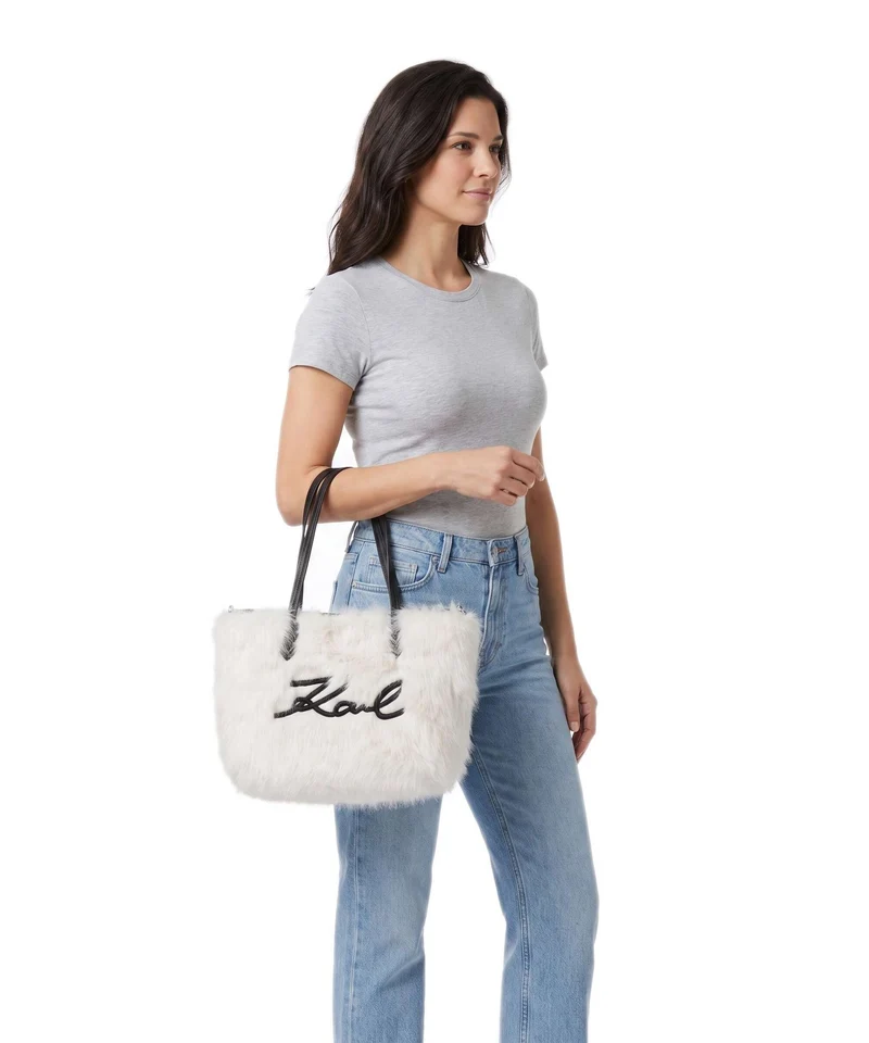 Karl Lagerfeld K/Signature Small Shopper off white