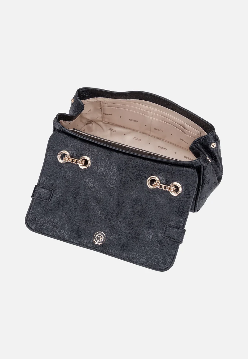 Ella Logo Convertible Flap 46210 Black Logo - Abendtasche