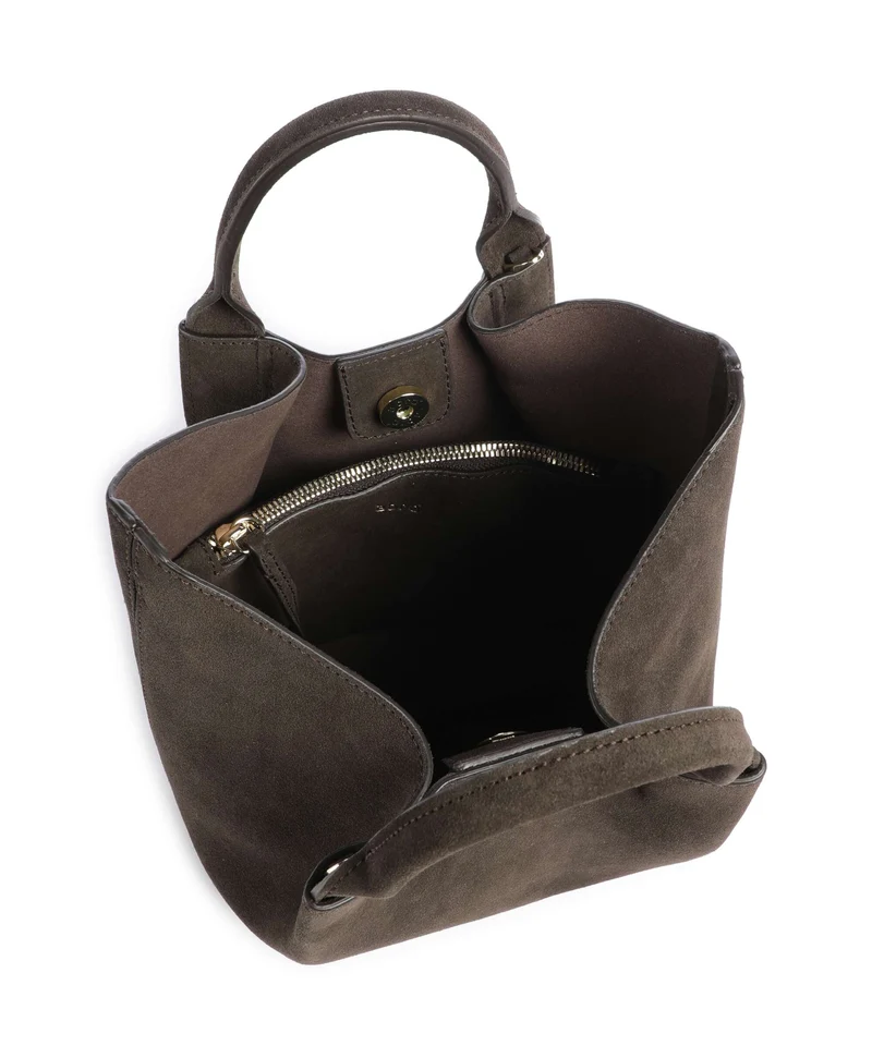Abro Suede Essential Small Handtasche dark brown