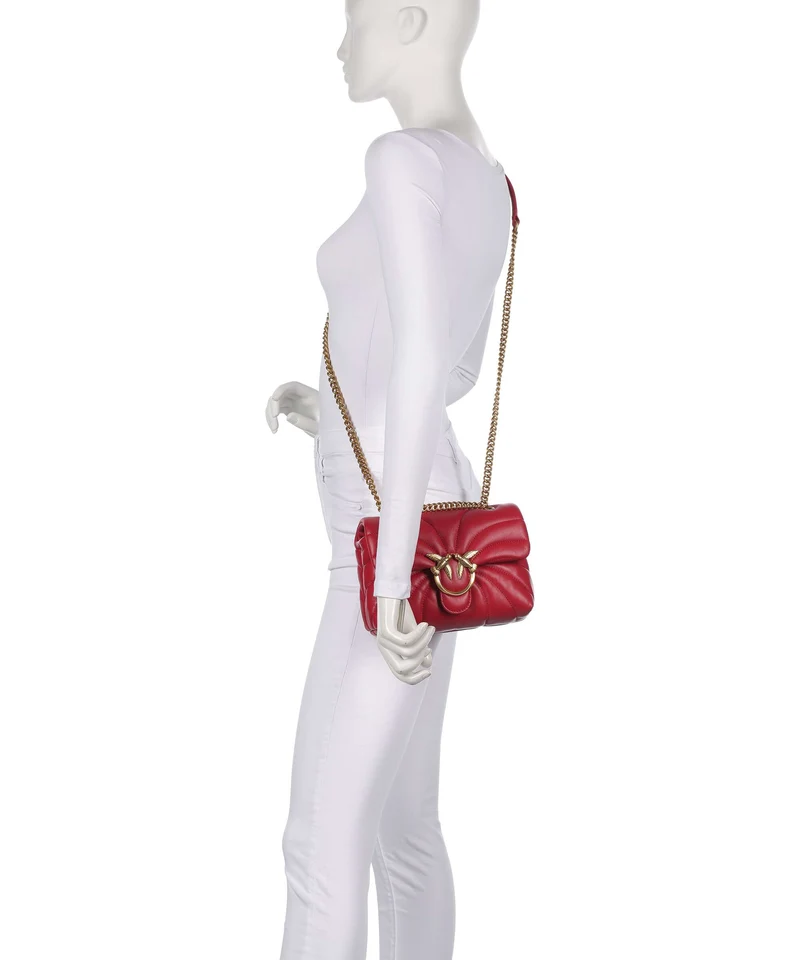 Pinko Love Puff Mini Schultertasche rosso rio/antique gold