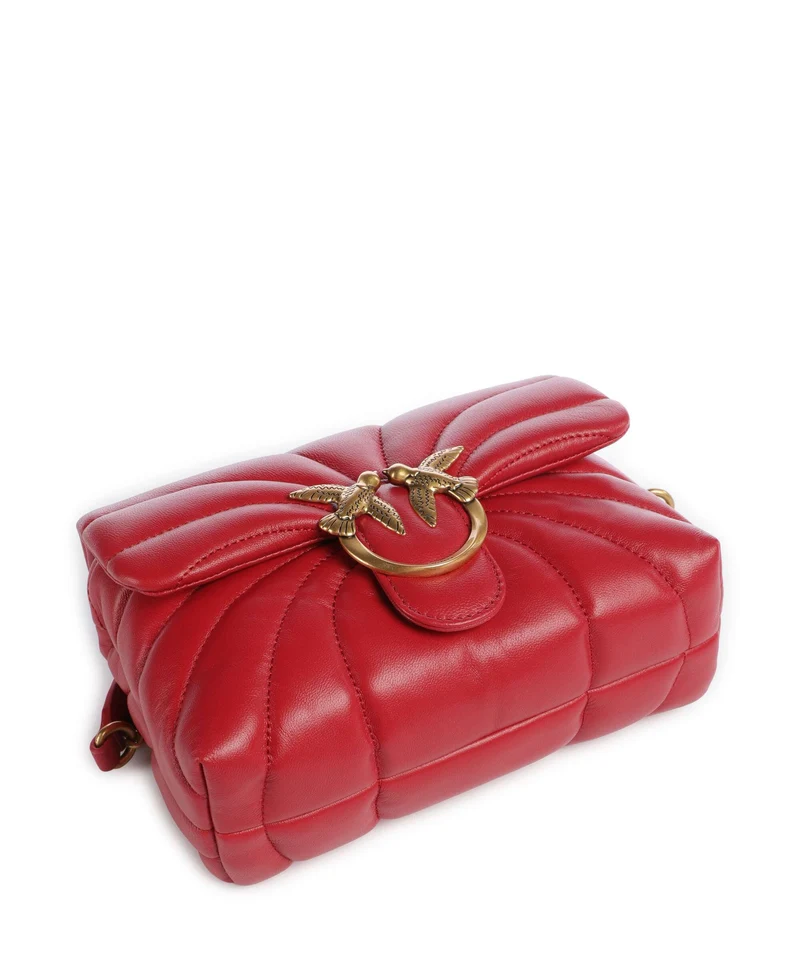 Pinko Love Puff Mini Schultertasche rosso rio/antique gold