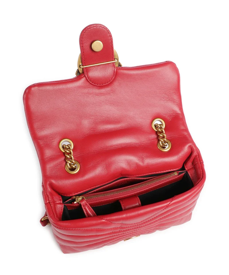 Pinko Love Puff Mini Schultertasche rosso rio/antique gold