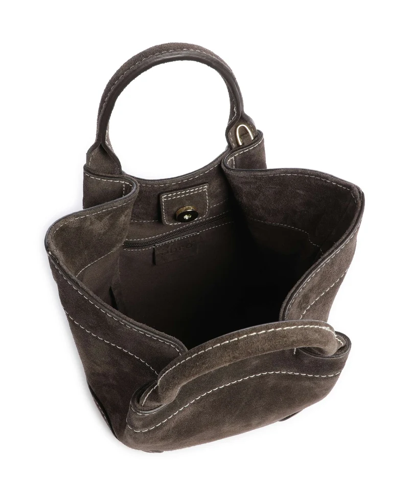 Abro Suede Essential Small Handtasche dark brown