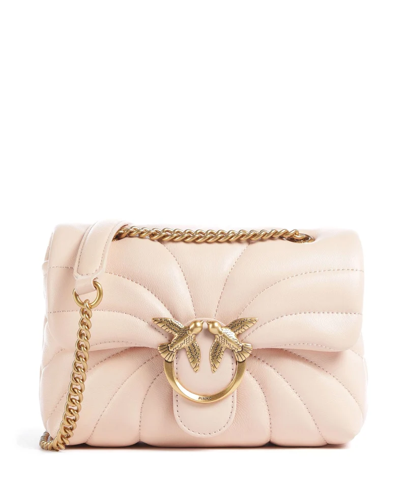 Pinko Love Puff Mini Schultertasche rosa cammeo/antique gold