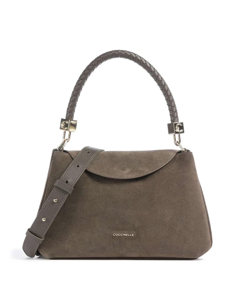 Coccinelle Tiggy Suede Schultertasche fango