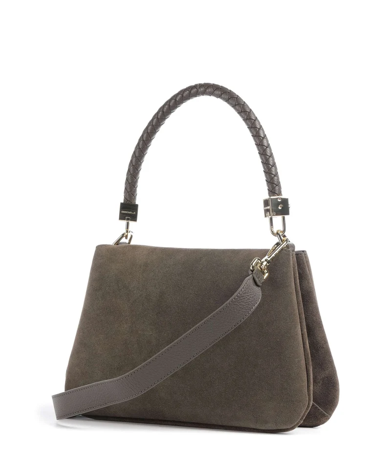 Coccinelle Tiggy Suede Schultertasche fango