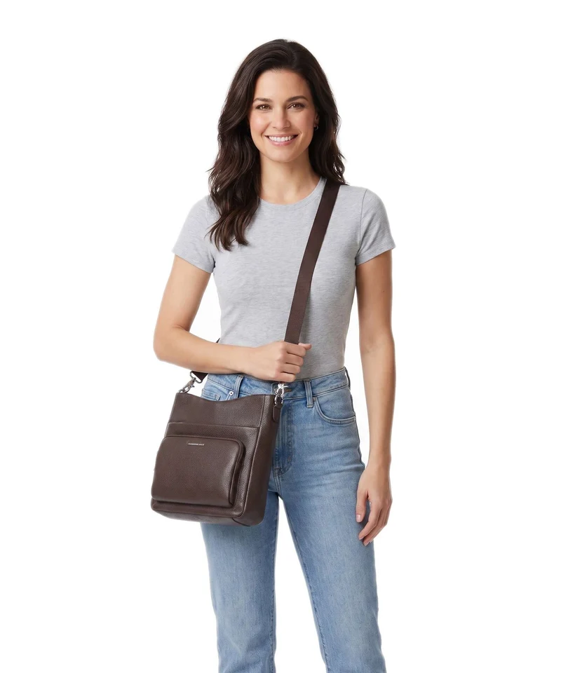 Mandarina Duck Mellow Leather Umhängetasche espresso
