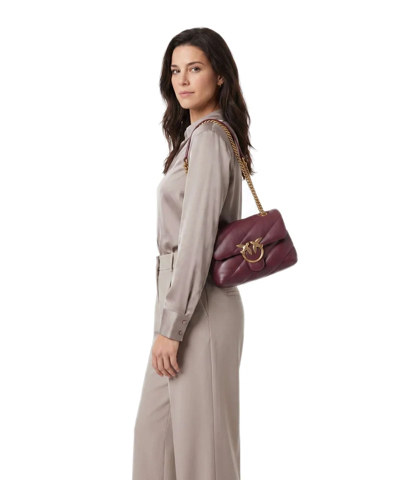 Pinko Love Puff Mini Schultertasche ribes intenso/antique gold