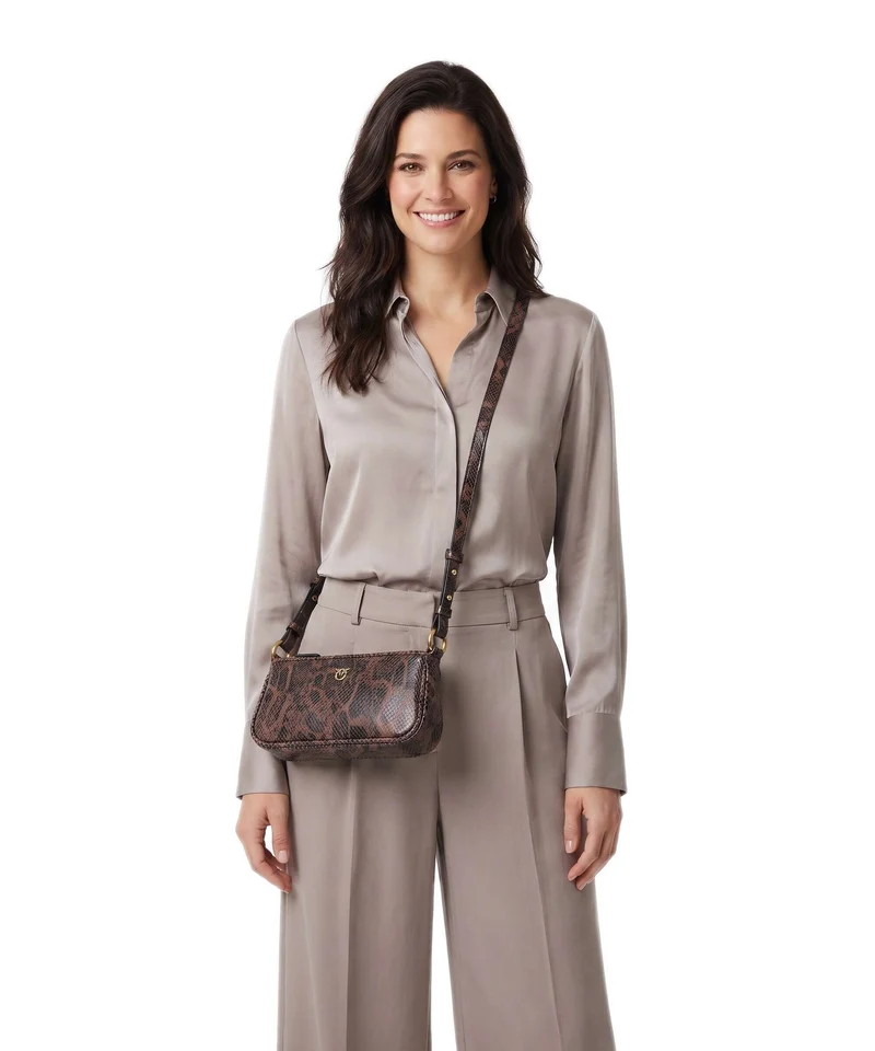 Pinko Half Moon Mini Umhängetasche roccia/marrone/antique gold