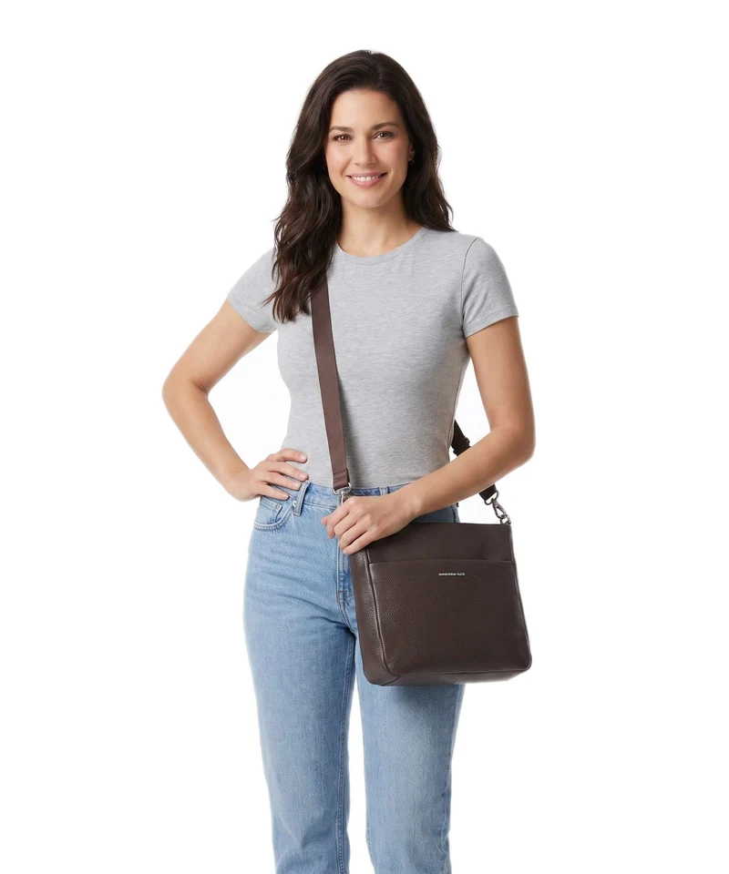 Mandarina Duck Mellow Leather Umhängetasche espresso