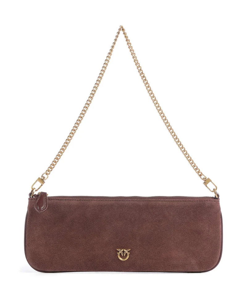Pinko Flat Horizontal Schultertasche castano intenso/antique gold