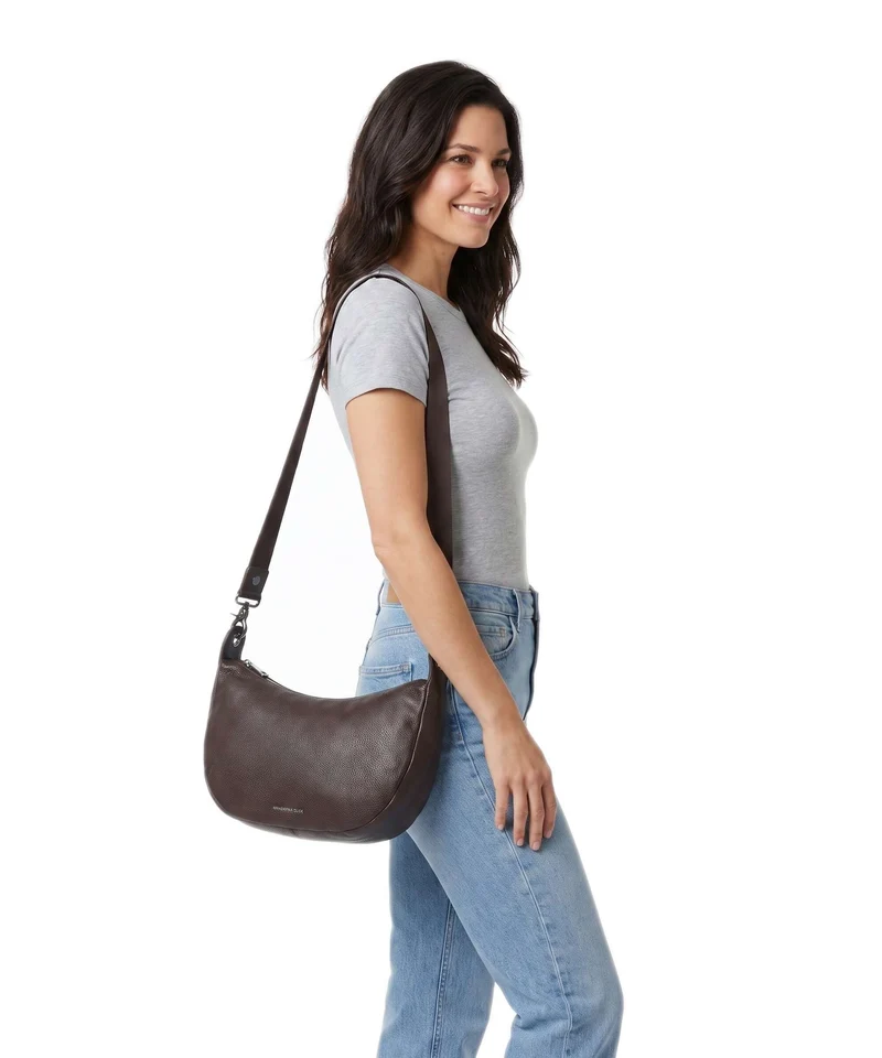 Mandarina Duck Mellow Leather Schultertasche espresso