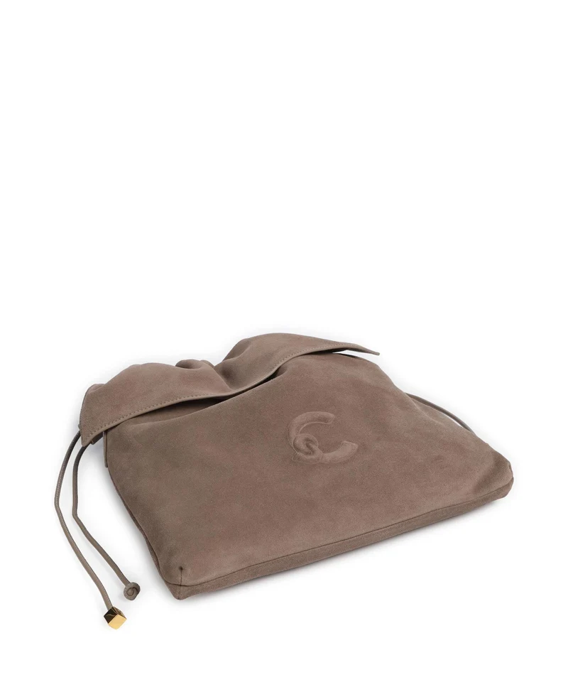 Coccinelle Lidia Suede Beuteltasche warm taupe