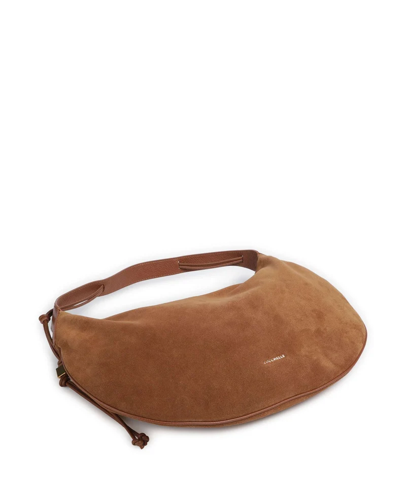 Coccinelle Thess Suede Beuteltasche cognac