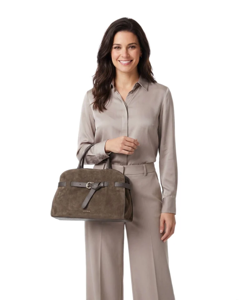 Coccinelle Sabine Suede Handtasche fango